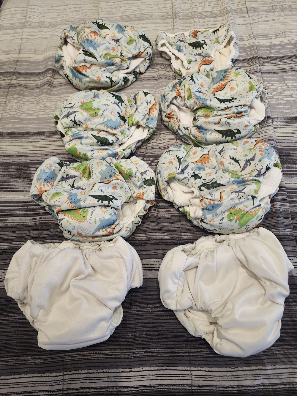 Reusable Dinosaur Print Nitetime Pull Ups White & Multi